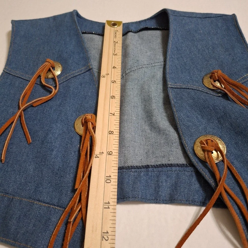 Unbranded Boy's Small Blue Denim‎ Vest Western Cowboy Rodeo Theater Costume Play